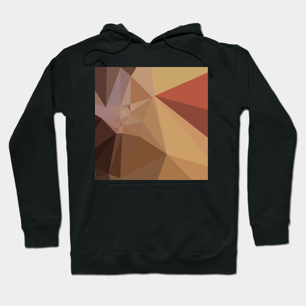 Antique Brass Brown Abstract Low Polygon Background Hoodie by retrovectors